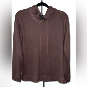 Bobeau Shay Sleep & Lounge Soft Waffle Hoodie Size Medium Brown